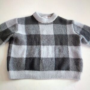 Gray and Black Plaid Sweater